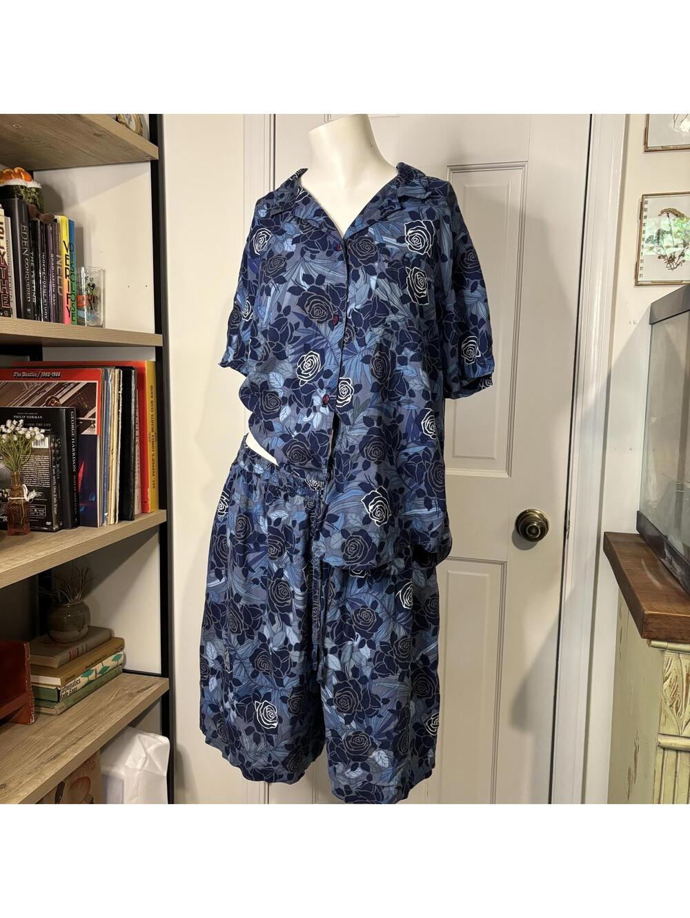 DPS NY Vtg Blue Floral Shorts Set